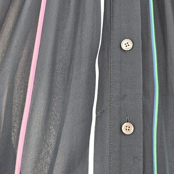 DEREK LAM 10 CROSBY Rainbow Striped Mandarin Collar‎ Blouse Size 8 - Picture 8 of 12